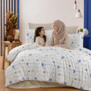 ⁦مفرش سرير تركي فاخر 12 قطعة – قطن ناعم بتصميم الفراشات الهادئ⁩ - الصورة ⁦4⁩